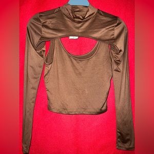 Heart And Hips Small Brown long sleep, crop top